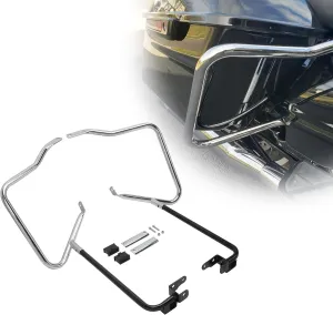 KUAFU Saddlebag Bracket Guard Bars Compatible with 2014-2024 Harley Davidson Touring Electra Glide Road Glide Street Glide FLH Hard Saddle Bags Support Brackets Mount Kit