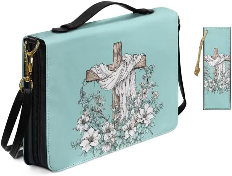 Kuiaobaty Bible Cover Protection Large Capacity Bible Carrying Bag PU Leather Bible Cover
