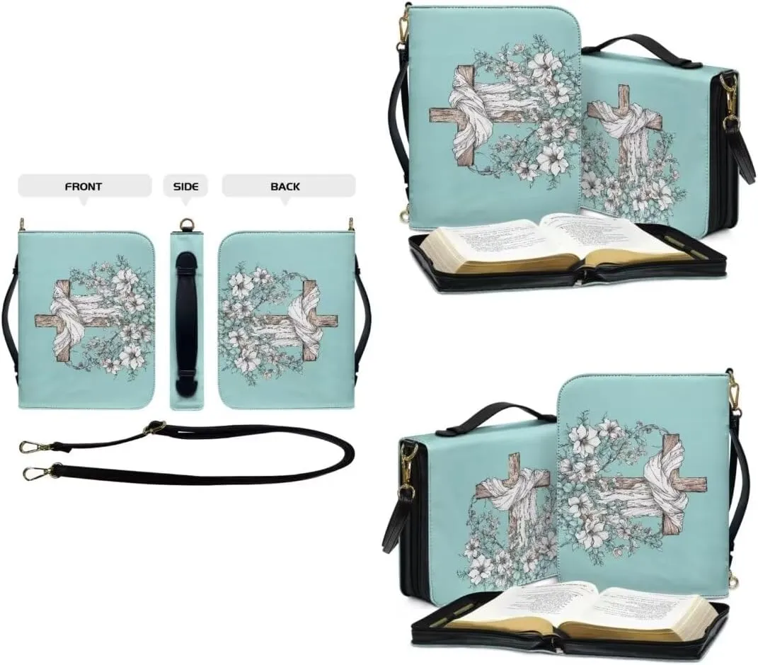 Kuiaobaty Bible Cover Protection Large Capacity Bible Carrying Bag PU Leather Bible Cover