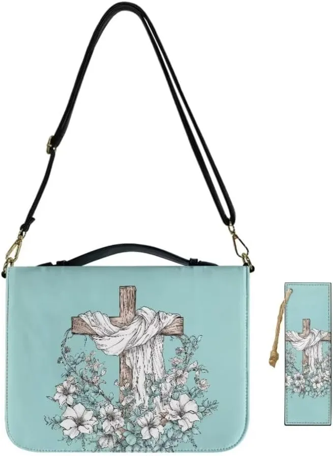 Kuiaobaty Bible Cover Protection Large Capacity Bible Carrying Bag PU Leather Bible Cover