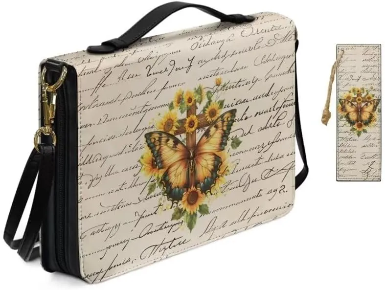 Kuiaobaty Bible Cover Protection PU Leather Bible Carrying Bag Thicken Bible Protective Holder
