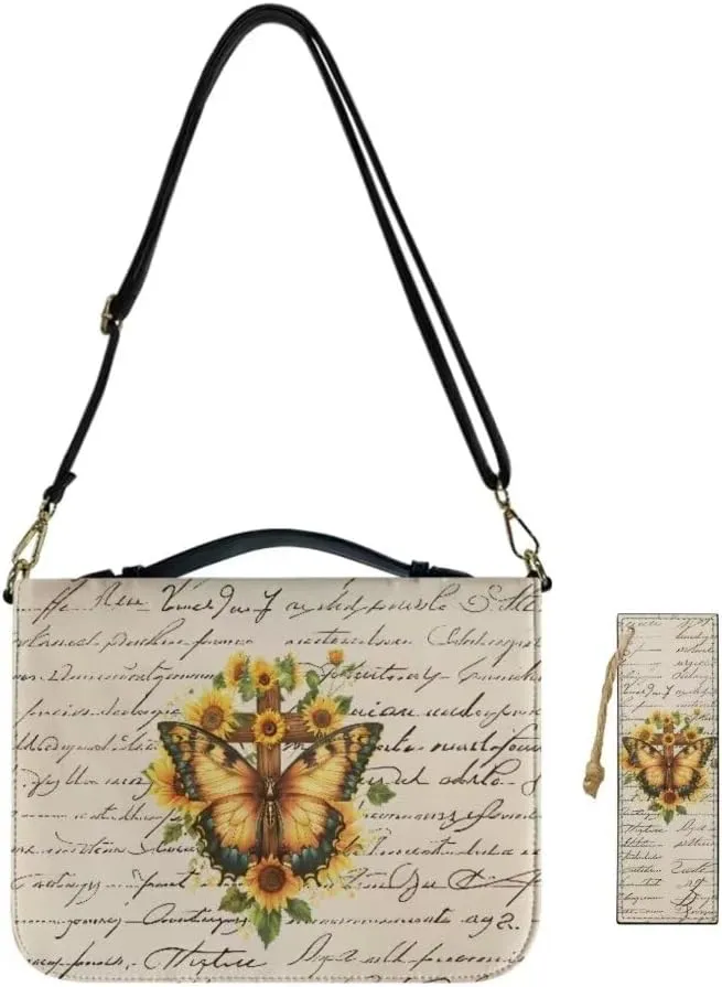Kuiaobaty Bible Cover Protection PU Leather Bible Carrying Bag Thicken Bible Protective Holder