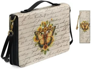 Kuiaobaty Bible Cover Protection PU Leather Bible Carrying Bag Thicken Bible Protective Holder