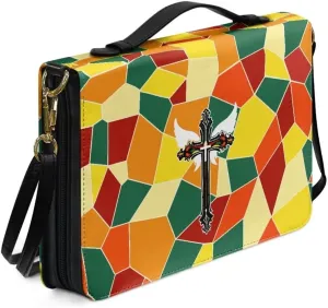 Kuiaobaty Bible Protective Case Holy Bible Carrying Bag Zipper PU Leather Bible Tote Bag