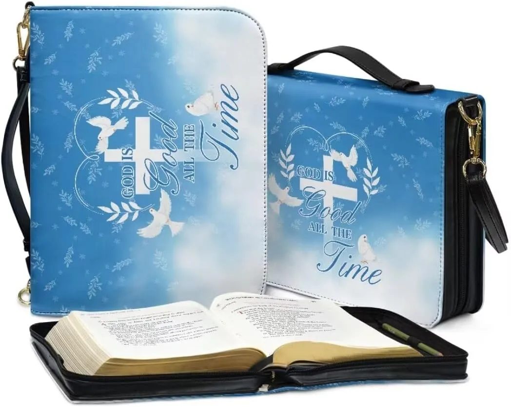 Kuiaobaty Bible Protective Case Holy Bible Carrying Bag Zipper PU Leather Bible Tote Bag