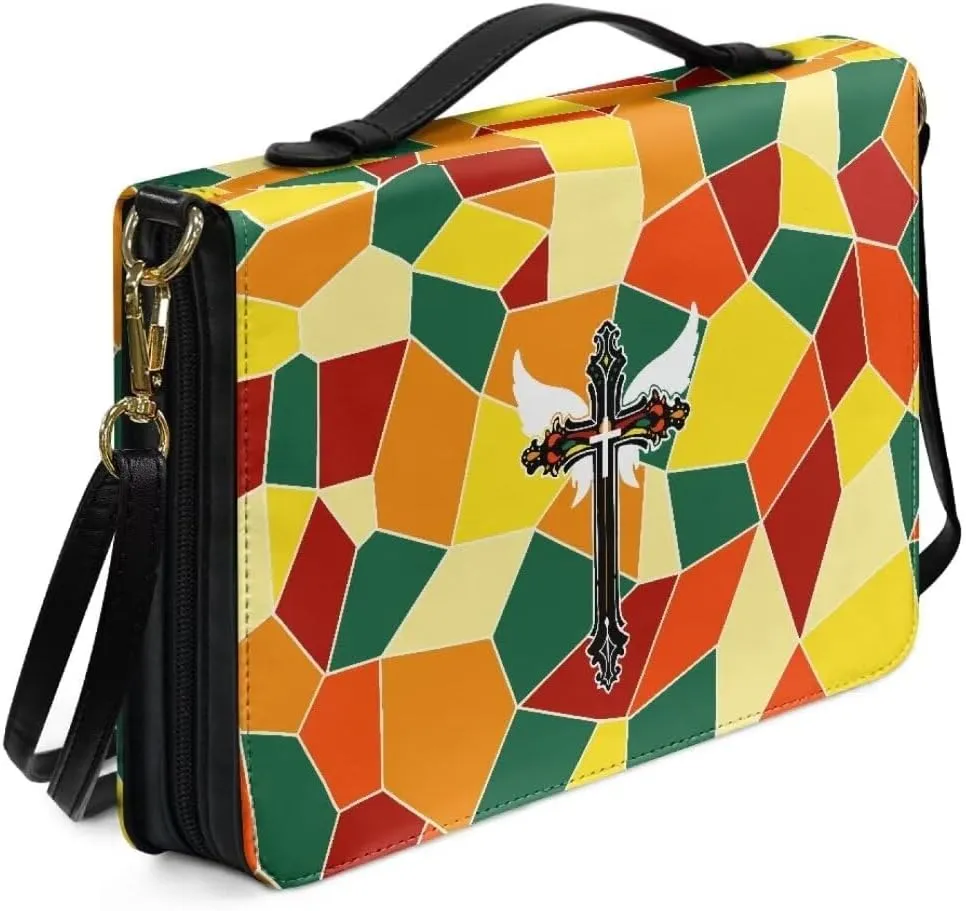 Kuiaobaty Bible Protective Case Holy Bible Carrying Bag Zipper PU Leather Bible Tote Bag