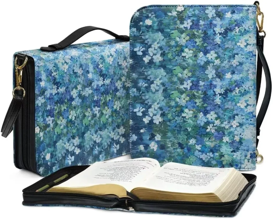 Kuiaobaty Bible Protective Case Holy Bible Carrying Bag Zipper PU Leather Bible Tote Bag