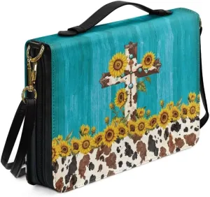 Kuiaobaty Bible Protective Case Holy Bible Carrying Bag Zipper PU Leather Bible Tote Bag