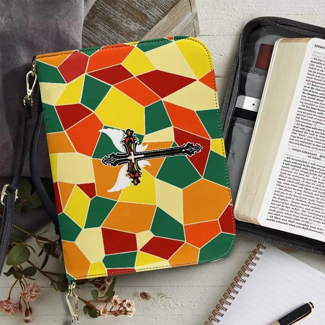 Kuiaobaty Bible Protective Case Holy Bible Carrying Bag Zipper PU Leather Bible Tote Bag