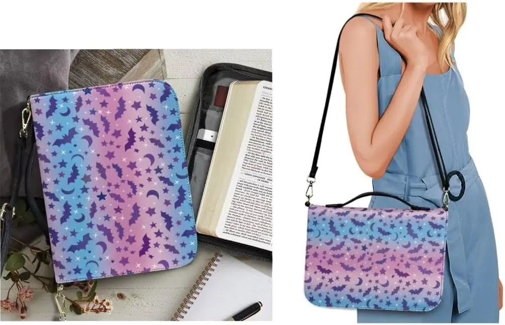 Kuiaobaty Bible Protective Case PU Leather Bible Cover Zipper Bible Carrying Bag for Church