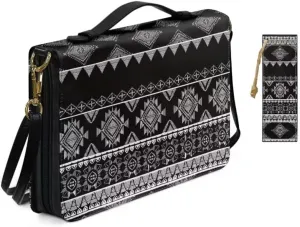 Kuiaobaty Bible Protective Case PU Leather Bible Cover Zipper Bible Carrying Bag for Church