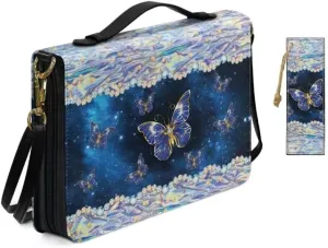 Kuiaobaty Bible Protective Case PU Leather Bible Cover Zipper Bible Carrying Bag for Church