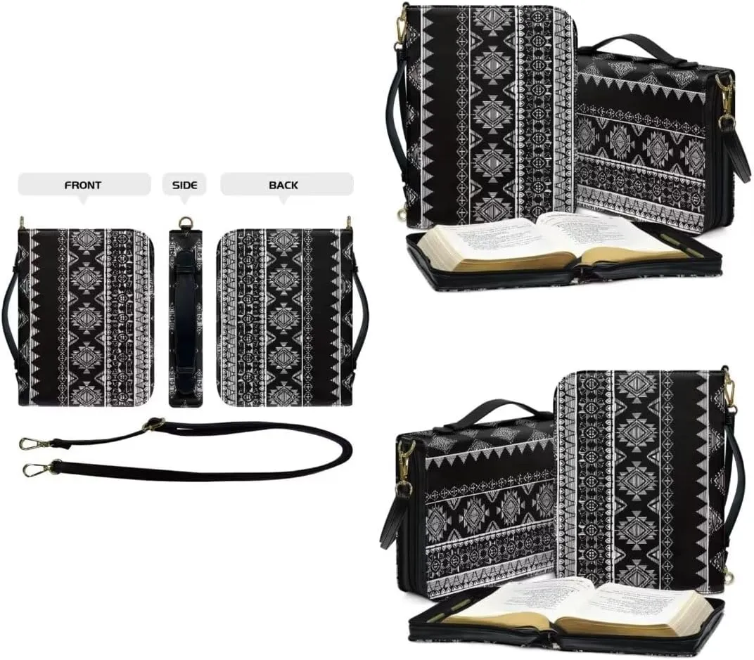 Kuiaobaty Bible Protective Case PU Leather Bible Cover Zipper Bible Carrying Bag for Church