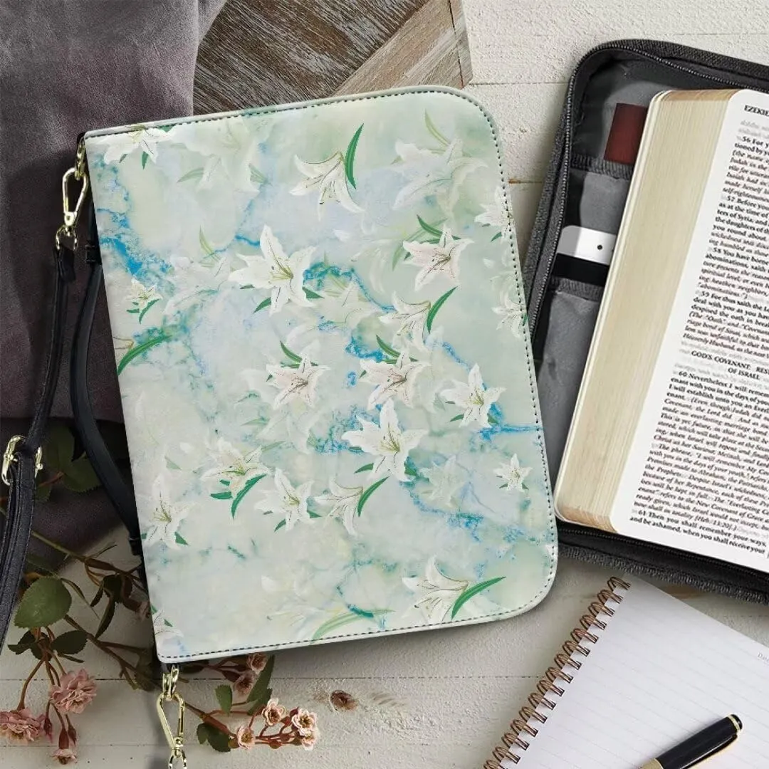 Kuiaobaty Bible Protective Cover Fathful Bible Organizer Case PU Leather Bible Tote Bag
