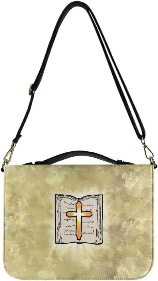 Kuiaobaty Bible Protective Cover Fathful Bible Organizer Case PU Leather Bible Tote Bag