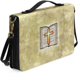 Kuiaobaty Bible Protective Cover Fathful Bible Organizer Case PU Leather Bible Tote Bag