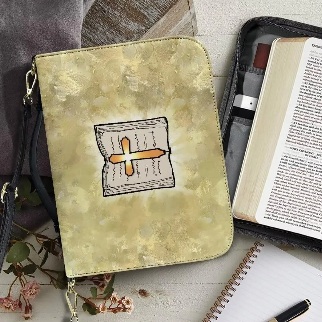Kuiaobaty Bible Protective Cover Fathful Bible Organizer Case PU Leather Bible Tote Bag