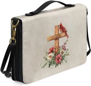 Kuiaobaty Bible Protective Cover Fathful Bible Organizer Case PU Leather Bible Tote Bag