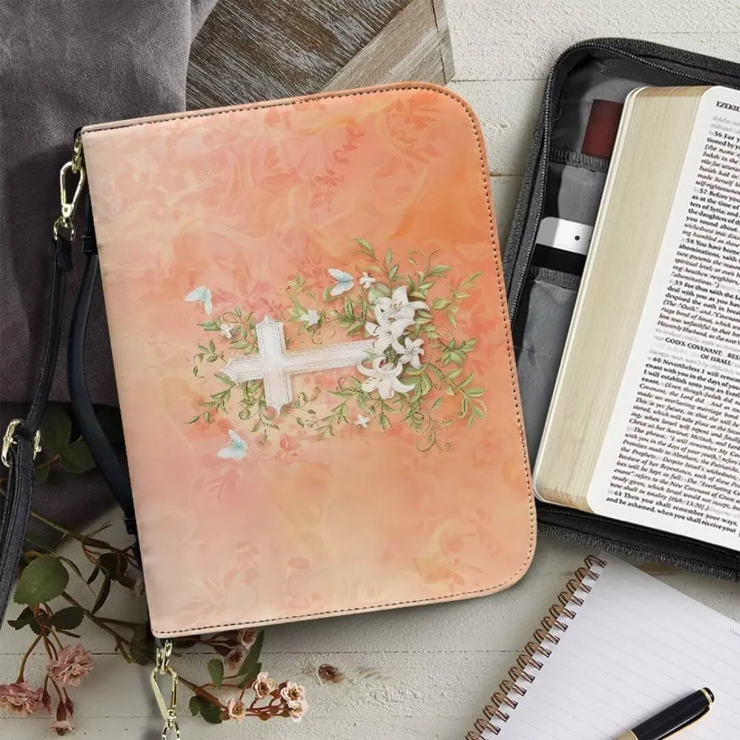 Kuiaobaty Bible Protective Cover Fathful Bible Organizer Case PU Leather Bible Tote Bag