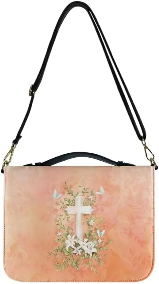 Kuiaobaty Bible Protective Cover Fathful Bible Organizer Case PU Leather Bible Tote Bag