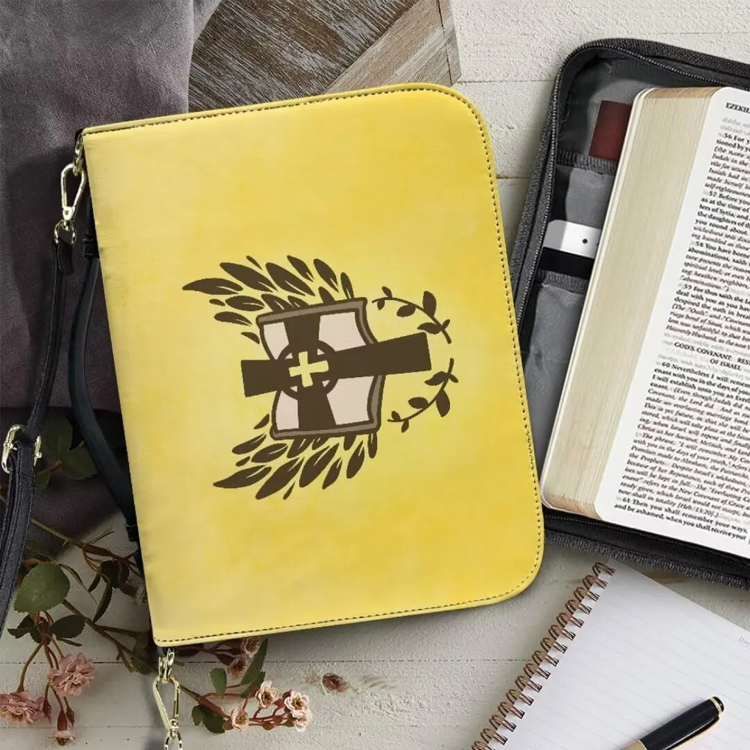 Kuiaobaty Bible Protective Cover Fathful Bible Organizer Case PU Leather Bible Tote Bag