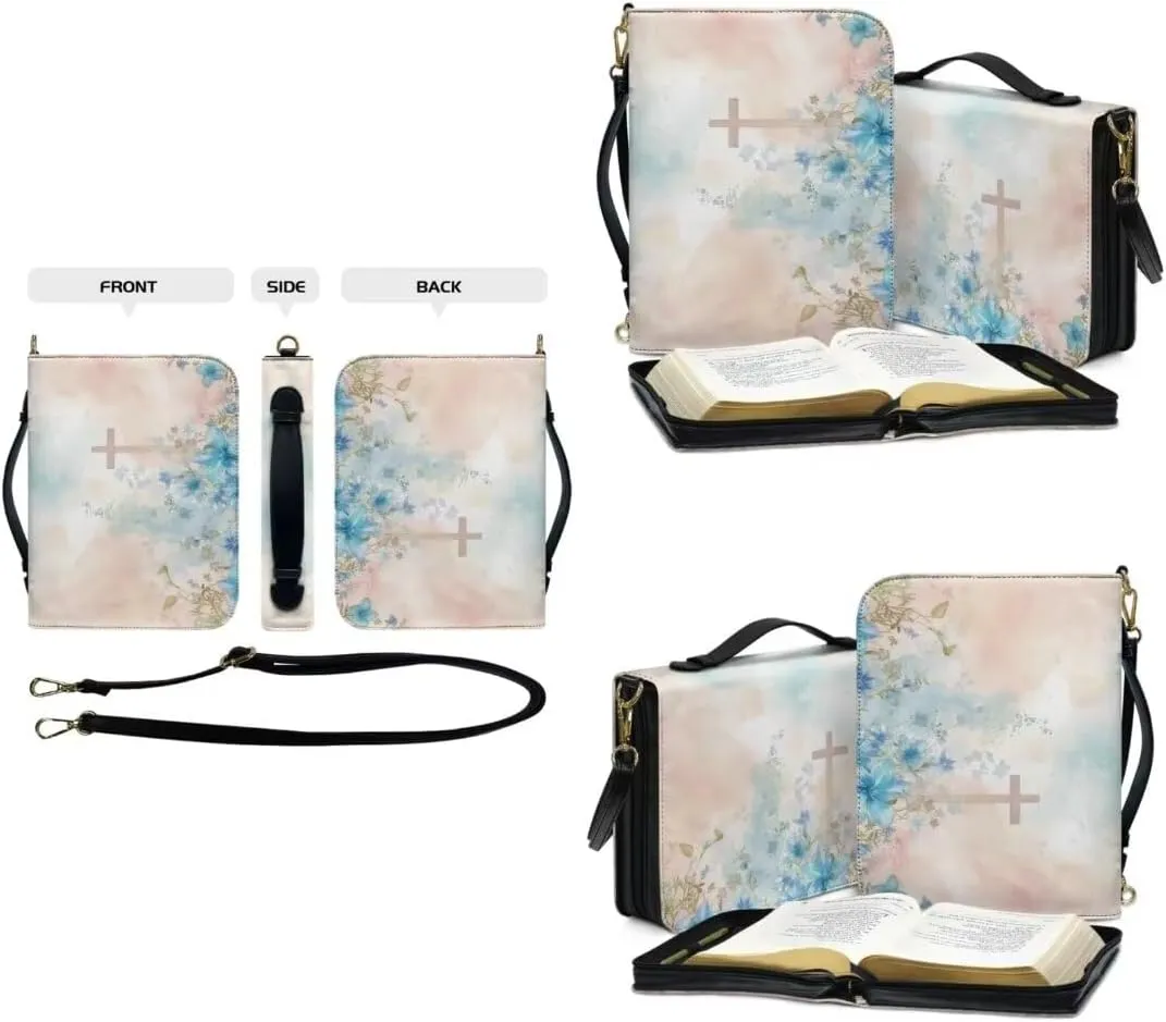 Kuiaobaty Large Bible Covers for Women PU Leather Bible Carrying Bag Thicken Bible Bag Set