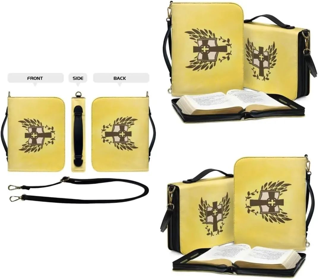Kuiaobaty Large Bible Covers for Women PU Leather Bible Holder Case Zipper Bible Carring Bag