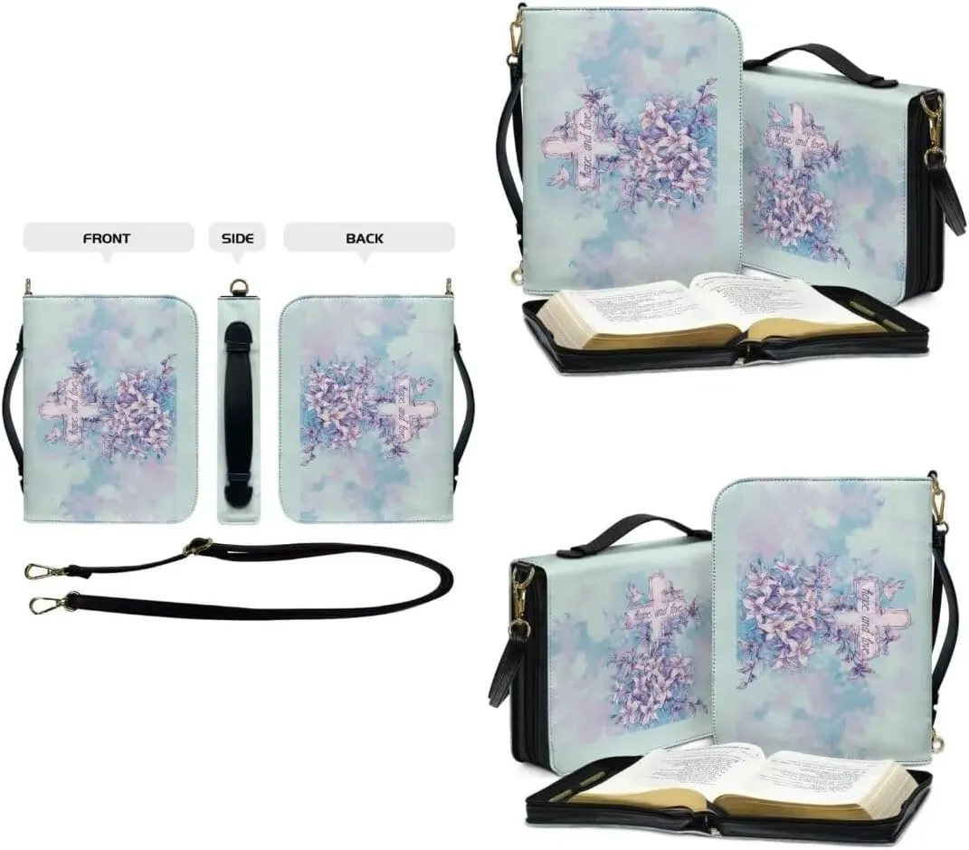 Kuiaobaty Large Bible Covers for Women PU Leather Bible Holder Case Zipper Bible Carring Bag
