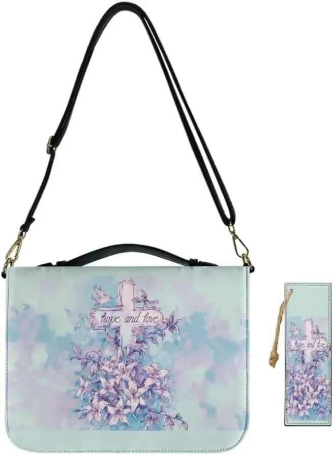 Kuiaobaty Large Bible Covers for Women PU Leather Bible Holder Case Zipper Bible Carring Bag