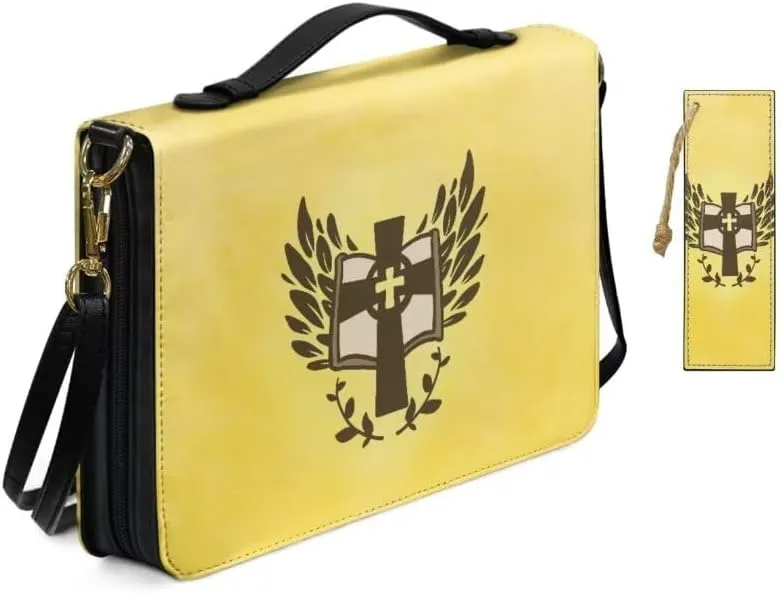 Kuiaobaty Large Bible Covers for Women PU Leather Bible Holder Case Zipper Bible Carring Bag