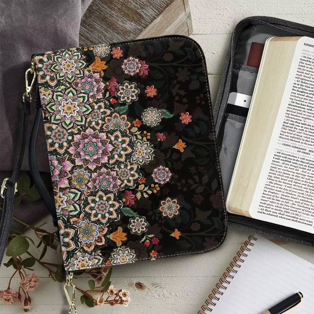 Kuiaobaty PU Leather Bible Cover Solemn Bible Carrying Bag Large Bible Cover Case