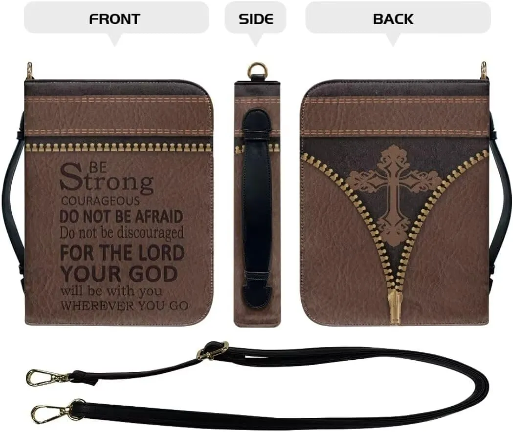 Kuiaobaty PU Leather Bible Cover Solemn Bible Carrying Bag Large Bible Cover Case
