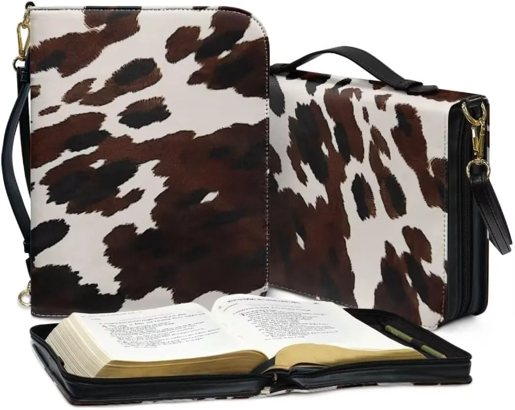 Kuiaobaty PU Leather Bible Cover Solemn Bible Carrying Bag Large Bible Cover Case