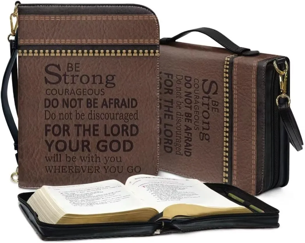 Kuiaobaty PU Leather Bible Cover Solemn Bible Carrying Bag Large Bible Cover Case