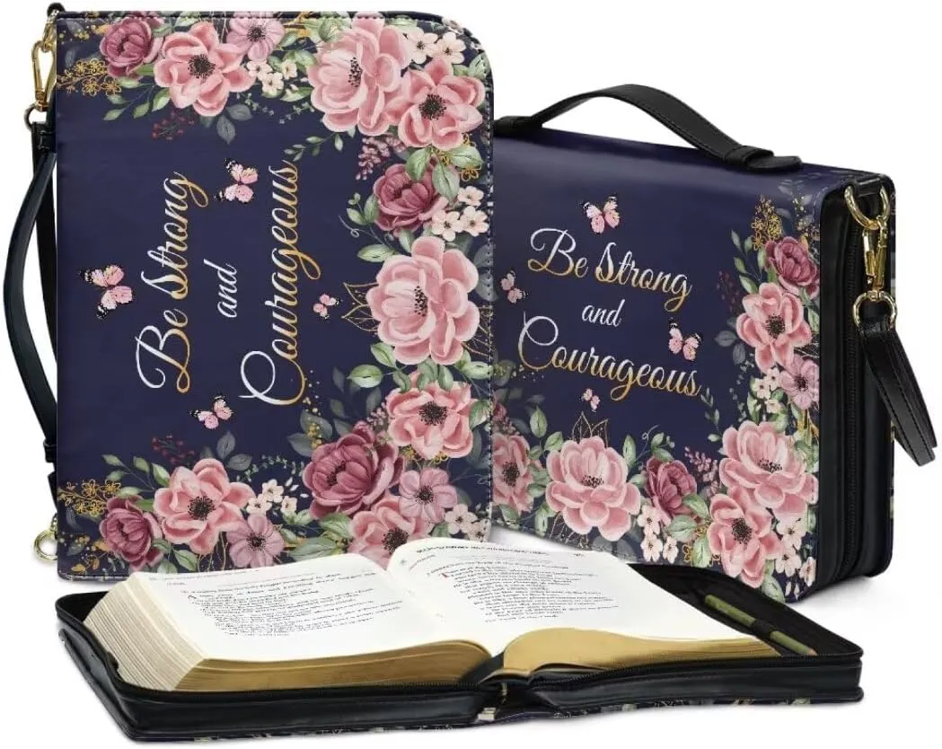 Kuiaobaty PU Leather Bible Cover Solemn Bible Carrying Bag Large Bible Cover Case
