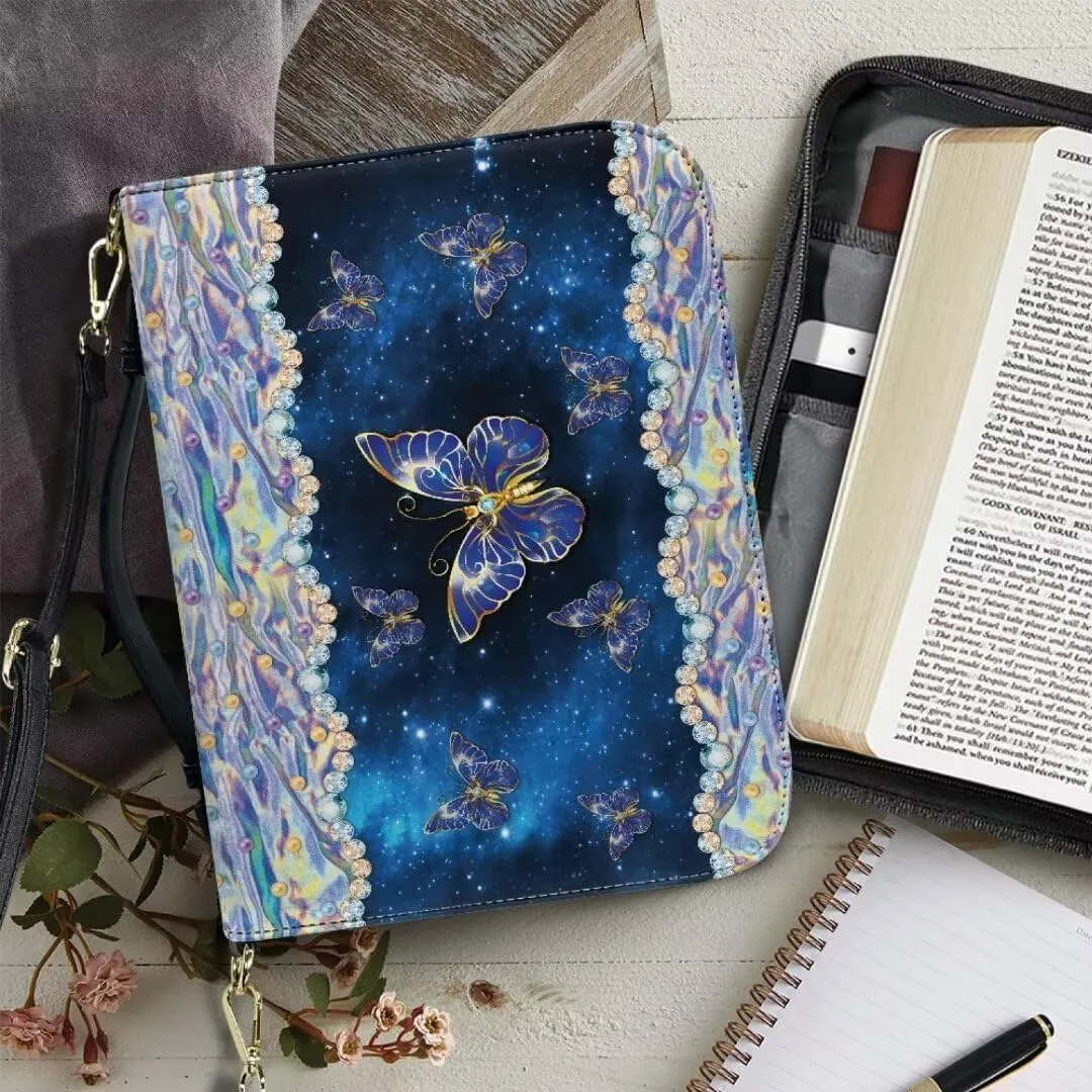 Kuiaobaty PU Leather Bible Cover Solemn Bible Carrying Bag Large Bible Cover Case