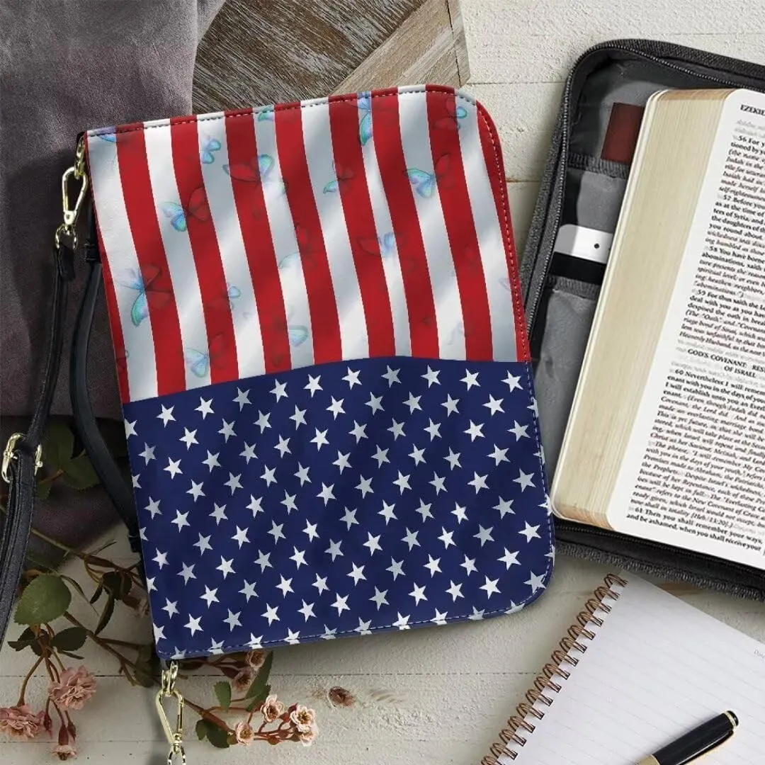 Kuiaobaty Women's Bible Cover PU Leather Bible Tote Bag Fathful Bible Protective Case