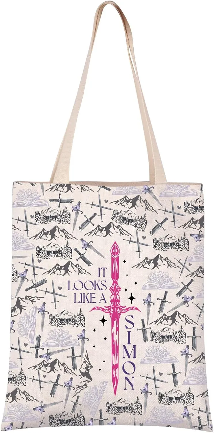 KUIYAI It Looks Like A Simon Romantasy Tote Bag Bookworm Lover Gift King-fisher & Saeris Gift