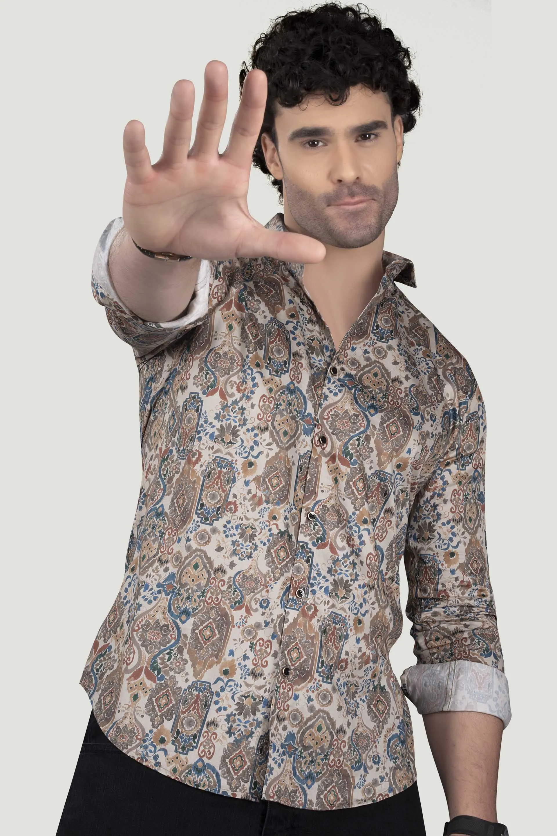 Kuzmich Multi Giza Cotton Club Wear Shirt