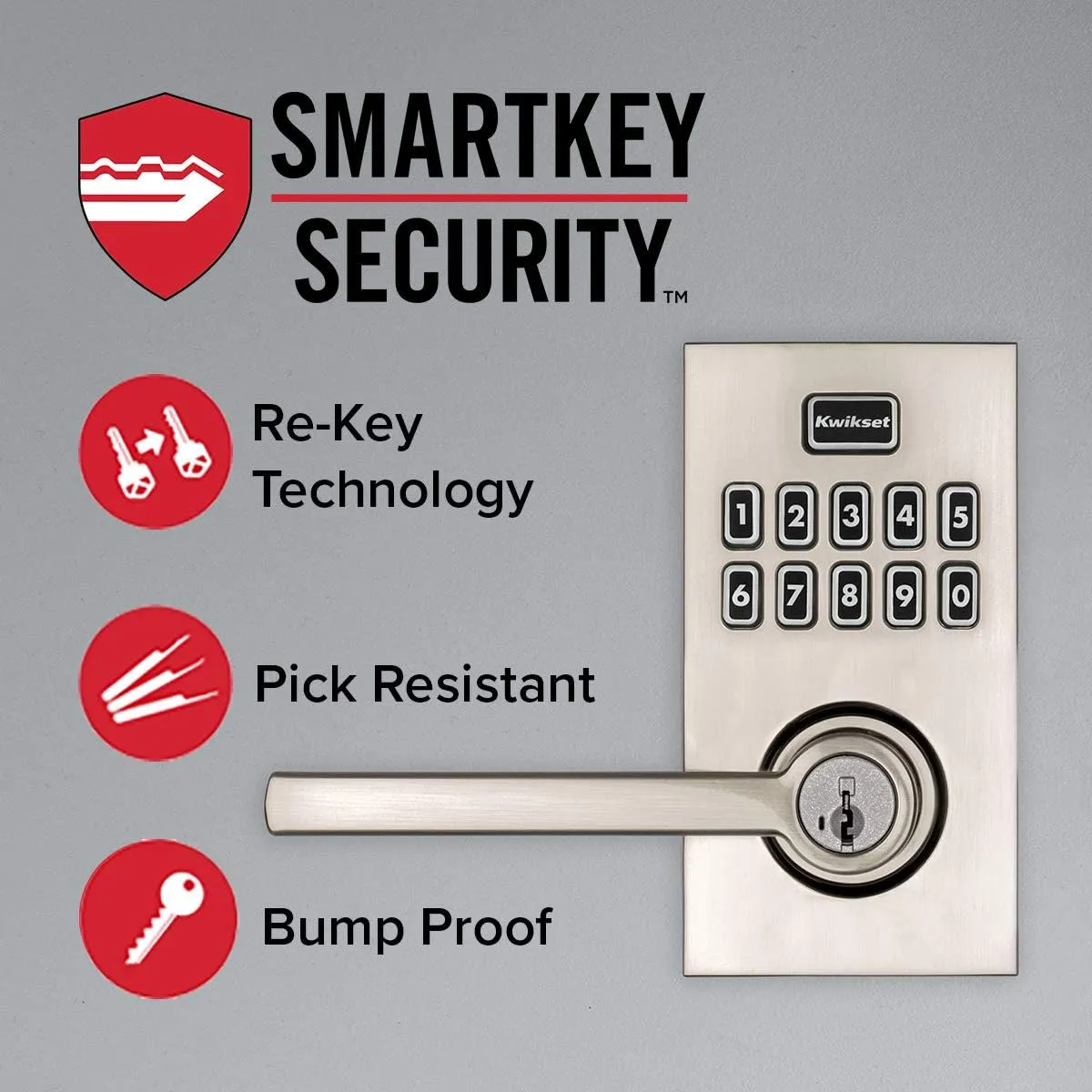 Kwikset 99170-005 SmartCode 917 Keyless Entry Contemporary Residential Keypad Electronic Lever Lock Deadbolt Alternative with Halifax Door Handle and SmartKey Security, Polished Chrome