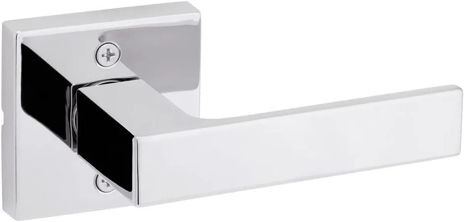 Kwikset Singapore Interior Passage Door Handle, Lever For Closet and Hallway Doors, Reversible Non-Locking Handle Lever, Polished Chrome