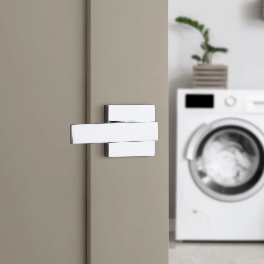 Kwikset Singapore Interior Passage Door Handle, Lever For Closet and Hallway Doors, Reversible Non-Locking Handle Lever, Polished Chrome
