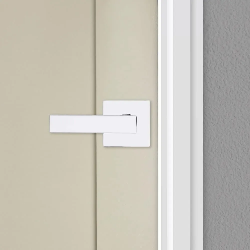 Kwikset Singapore Interior Passage Door Handle, Lever For Closet and Hallway Doors, Reversible Non-Locking Handle Lever, Polished Chrome