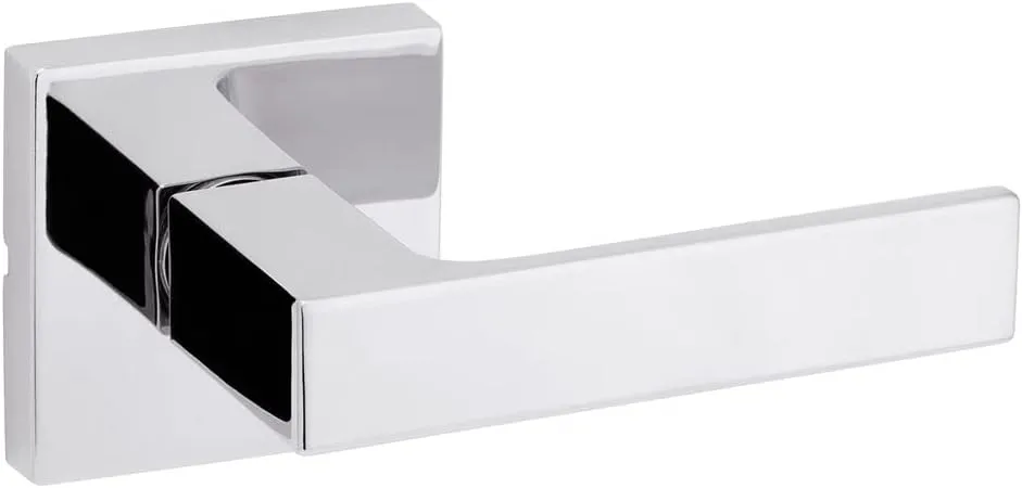 Kwikset Singapore Interior Passage Door Handle, Lever For Closet and Hallway Doors, Reversible Non-Locking Handle Lever, Polished Chrome