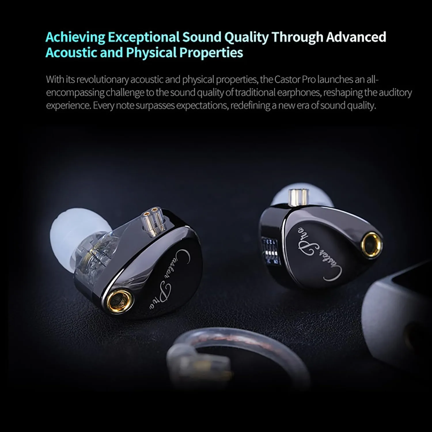 KZ Castor Pro Tunable in Ear Monitor, HiFi Improved Bass in Ear Headphone, Dual-Dynamic Driver Gaming Earbuds, IEM Earphones with 2PIN-C Detachable Cable