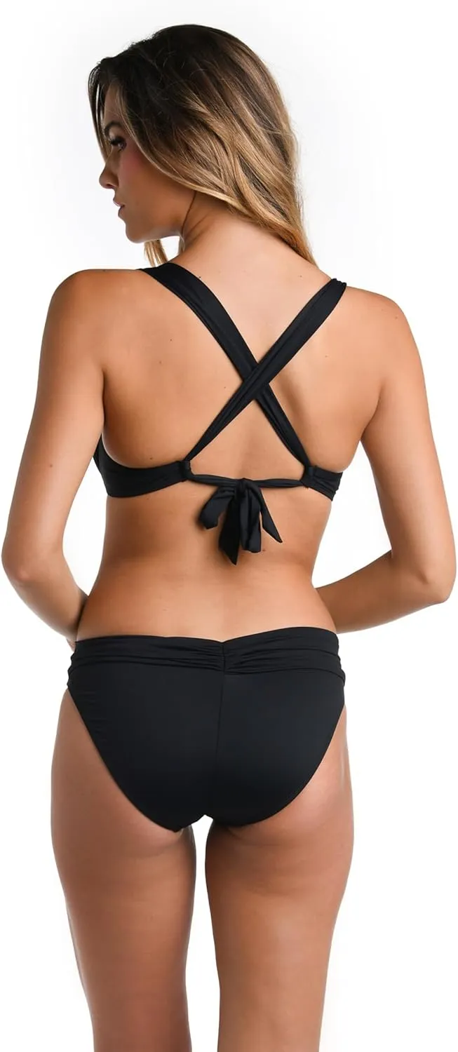 La Blanca Women's Standard Island Goddess Underwire Draped Bikini Swimsuit Top