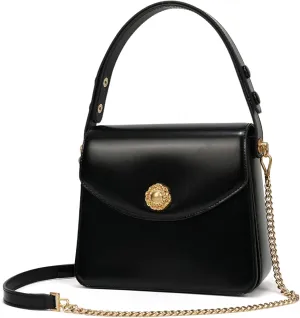LA FESTIN Leather Top Handle Satchel Purse for Women Crossbody Bags Small Shoulder Purse Square Handbag with Adjustable Strap