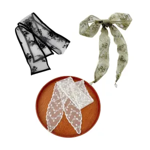 Lace Headband Lace Hair Scarf, Handbag Handle Wrap Ribbon Scarf Neckerchief (Set3)