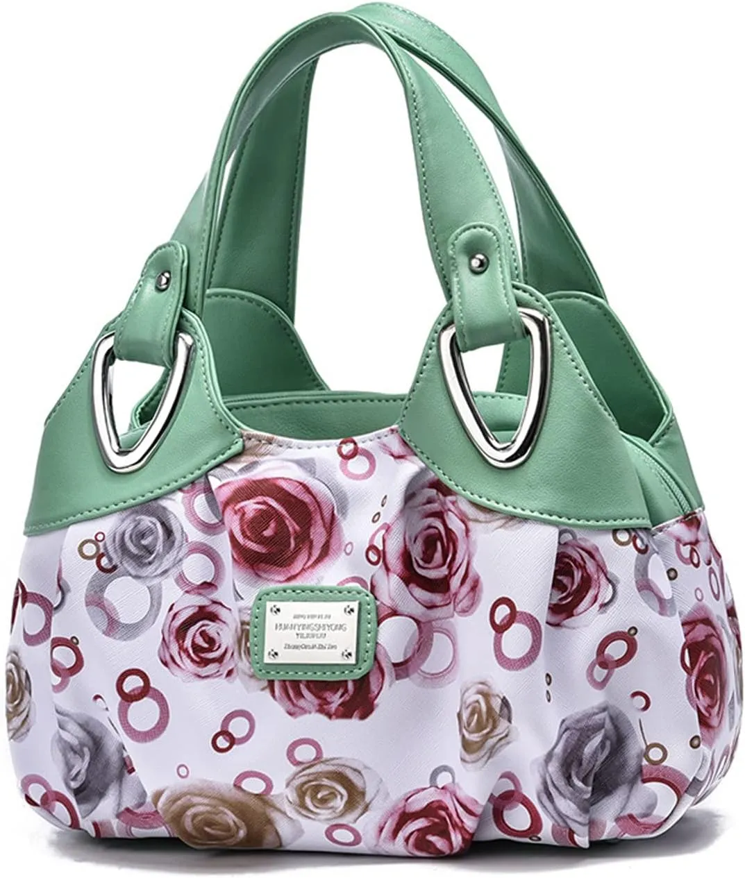 Ladies Fashion Handbags Elegant Top-handle Bags for Women Floral Shoulder Bags PU Leather