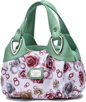 Ladies Fashion Handbags Elegant Top-handle Bags for Women Floral Shoulder Bags PU Leather